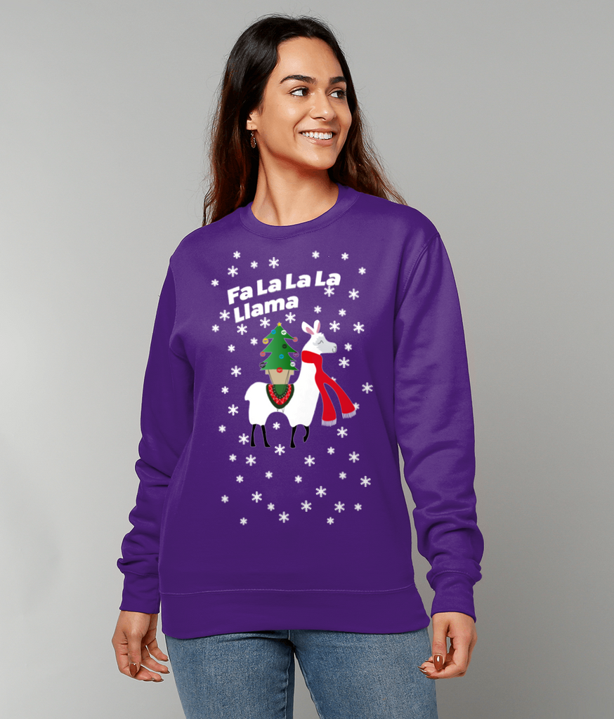 Fa La La Llama Adults Unisex Christmas Jumper Nerve Tumours UK