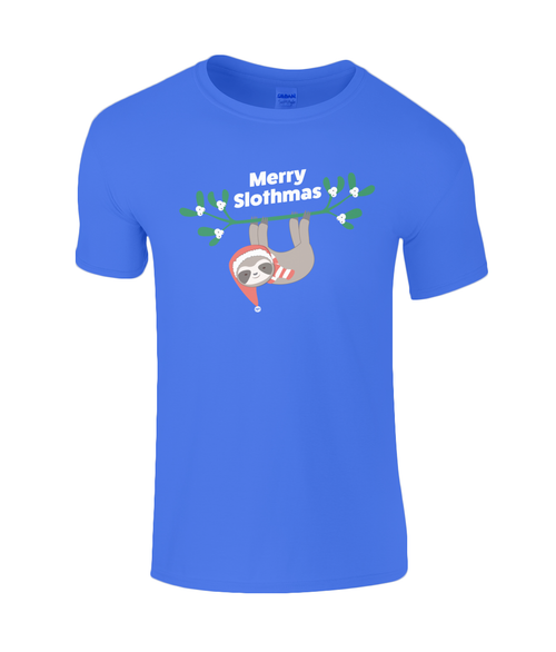Merry Slothmas Christmas T-Shirt, Adults, Unisex