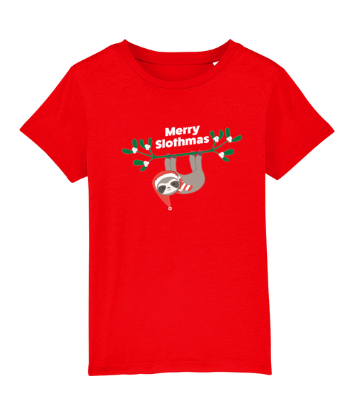 Merry Slothmas Christmas T-Shirt, Kids, Unisex