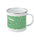 Santa Claws Cat Enamel Christmas Mug